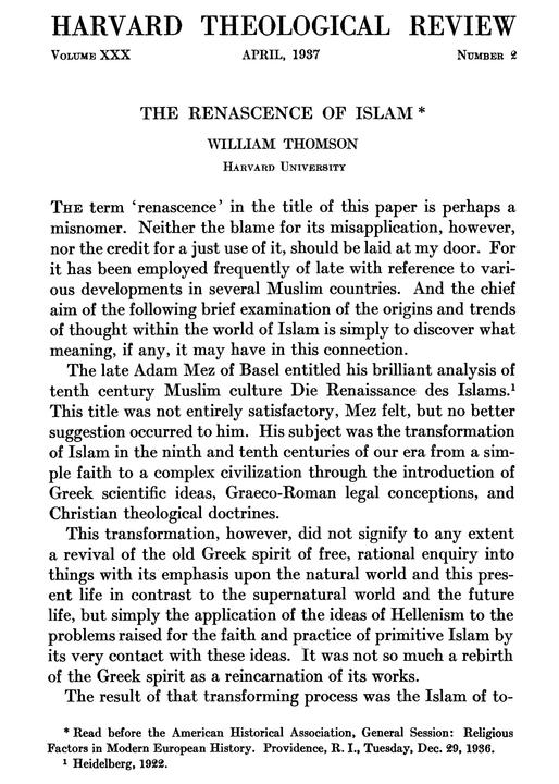 "The Renascence of Islam" by William Thomson